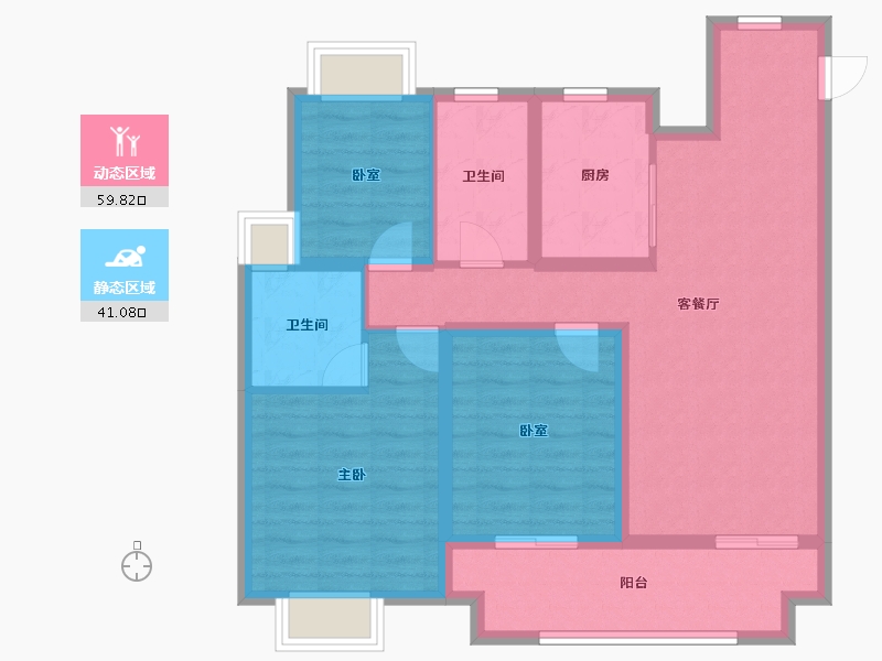 江西省-九江市-悦隽中央公园-89.60-户型库-动静分区