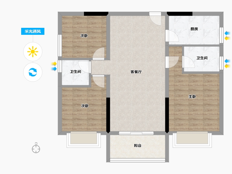 四川省-广元市-美地家园-82.09-户型库-采光通风