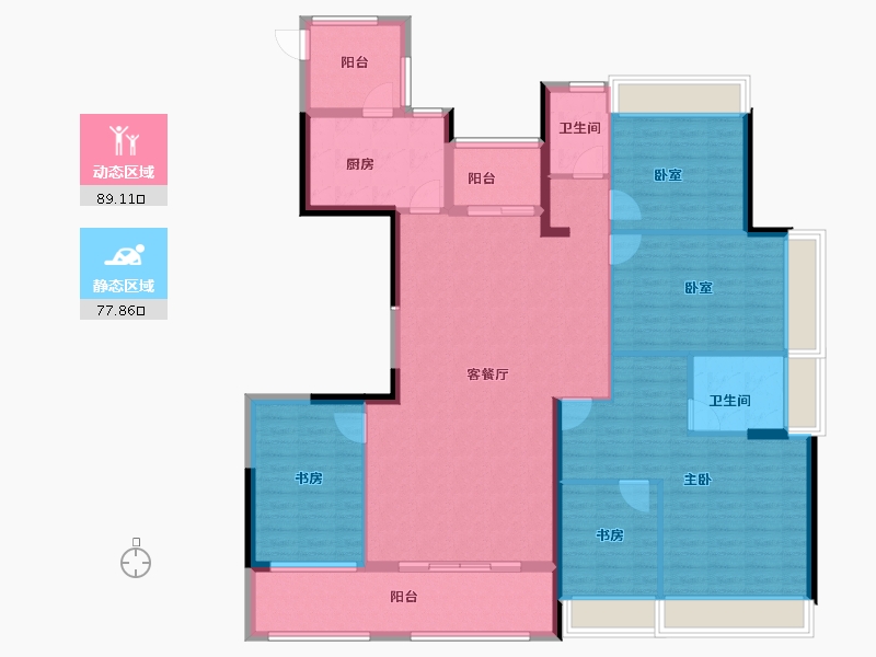 河南省-南阳市-七零公馆-152.15-户型库-动静分区