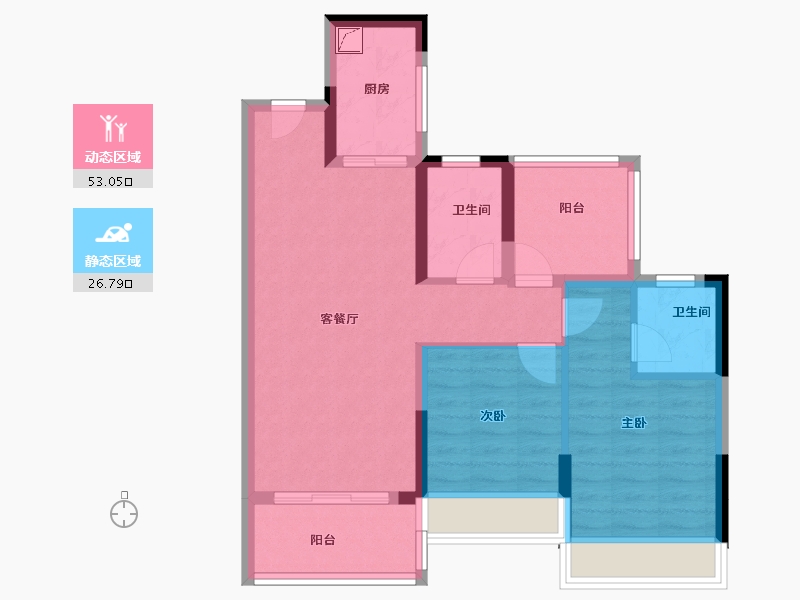 广东省-清远市-信业郡城-70.40-户型库-动静分区