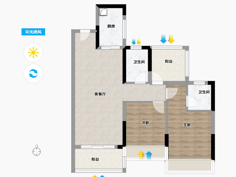 广东省-清远市-信业郡城-70.40-户型库-采光通风