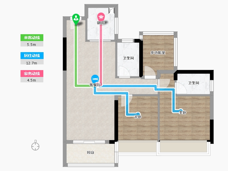 广东省-清远市-华以泰·清远花海湾花园-72.88-户型库-动静线