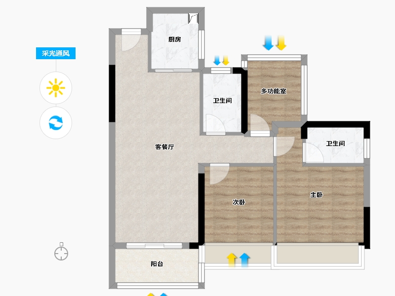 广东省-清远市-华以泰·清远花海湾花园-72.88-户型库-采光通风