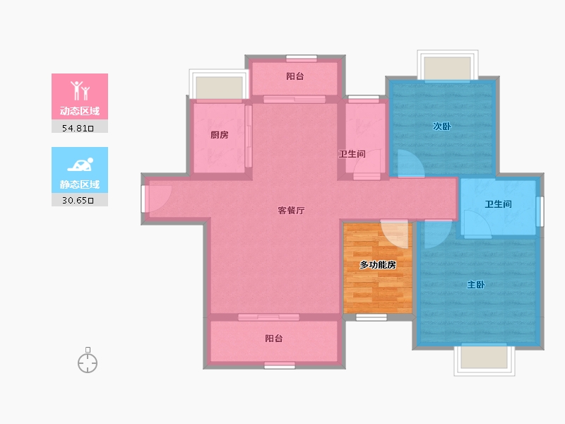 广东省-江门市-骏景湾领峰-82.95-户型库-动静分区