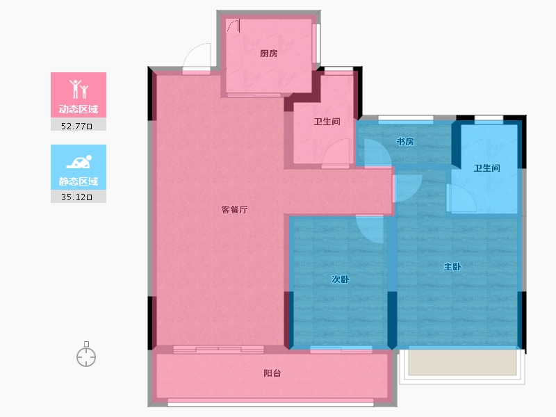 浙江省-台州市-荣安棠樾-78.41-户型库-动静分区