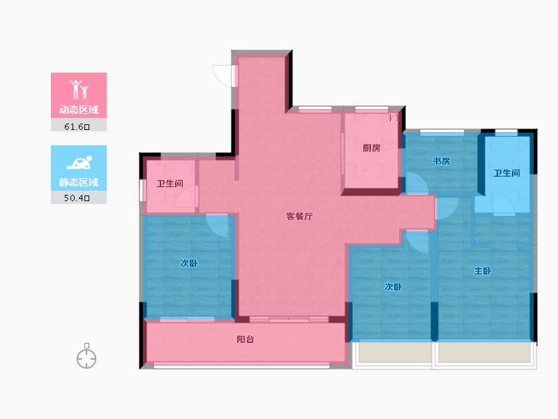 浙江省-台州市-荣安棠樾-100.01-户型库-动静分区