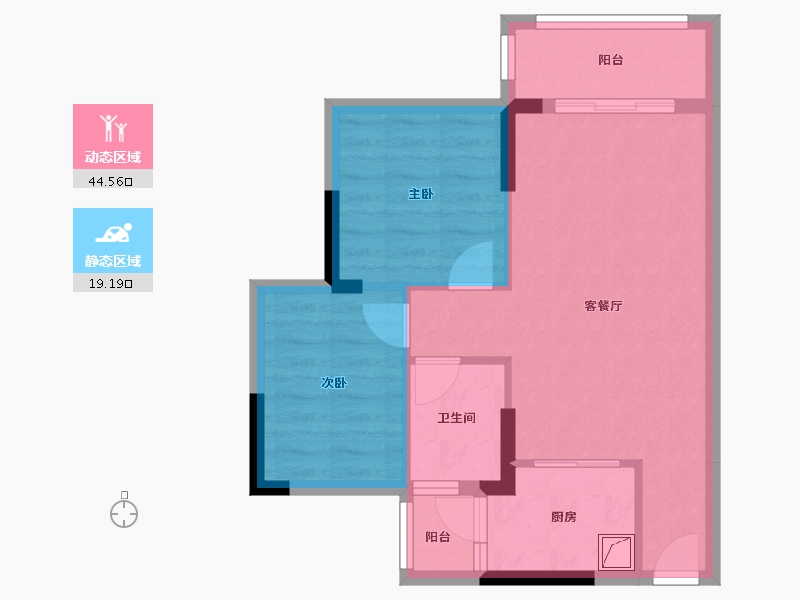 广东省-清远市-弘景嘉园-56.47-户型库-动静分区