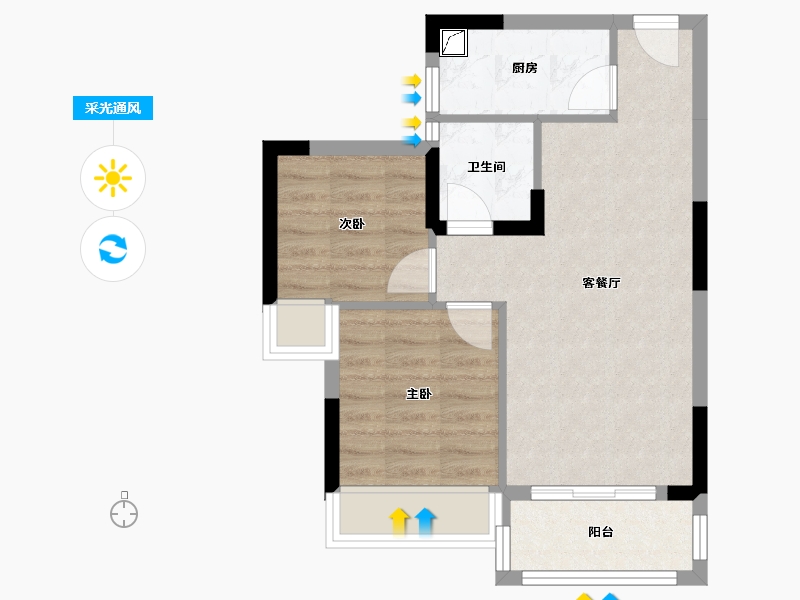 广东省-清远市-弘景嘉园-51.89-户型库-采光通风