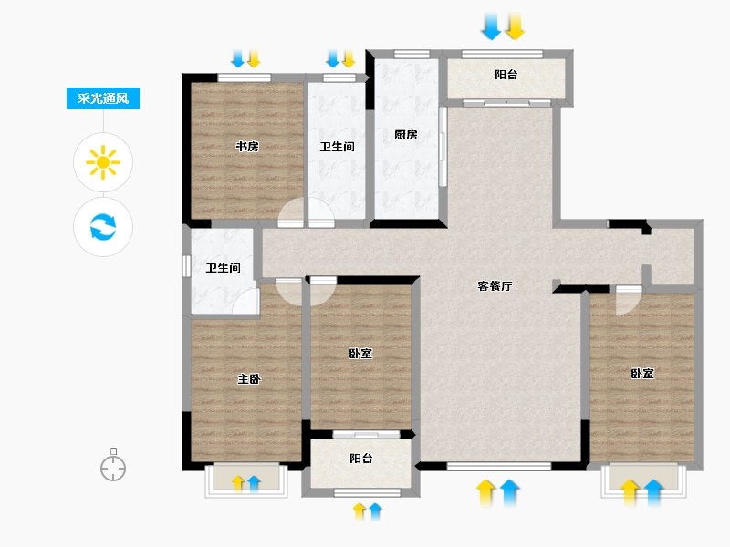 河北省-沧州市-正康开元一品-152.00-户型库-采光通风