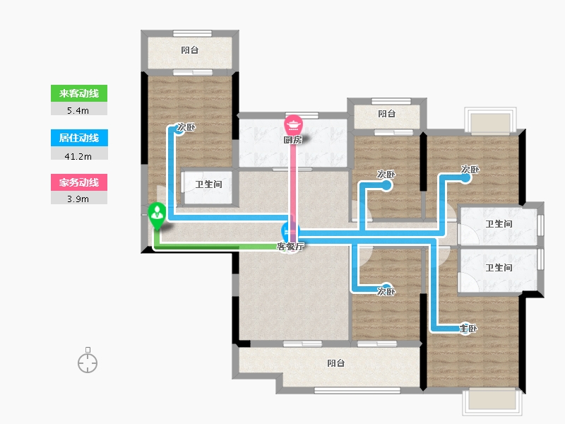 湖南省-郴州市-凯为佳园-130.99-户型库-动静线