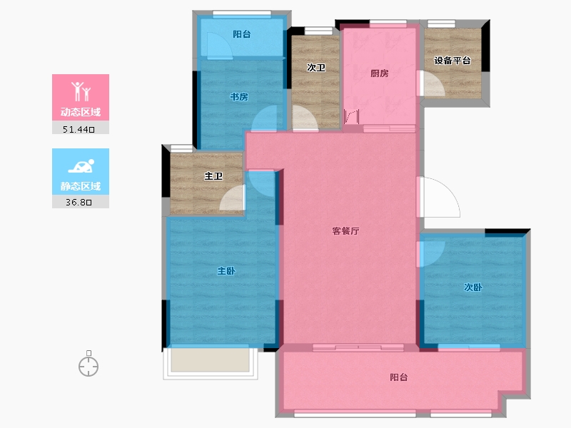 安徽省-六安市-绿地未来城-92.00-户型库-动静分区