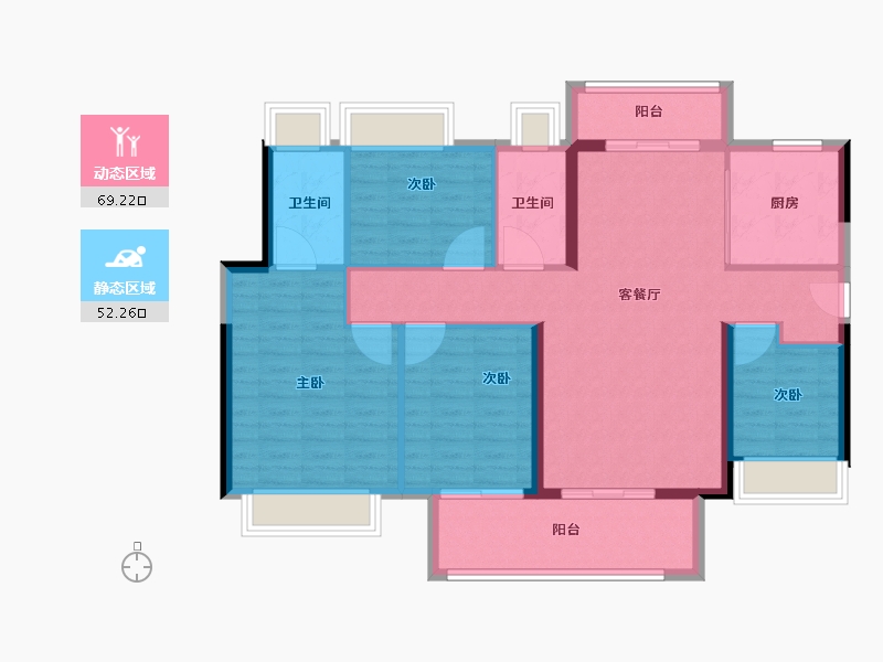 广东省-江门市-大悦城·新悦锦云-110.19-户型库-动静分区