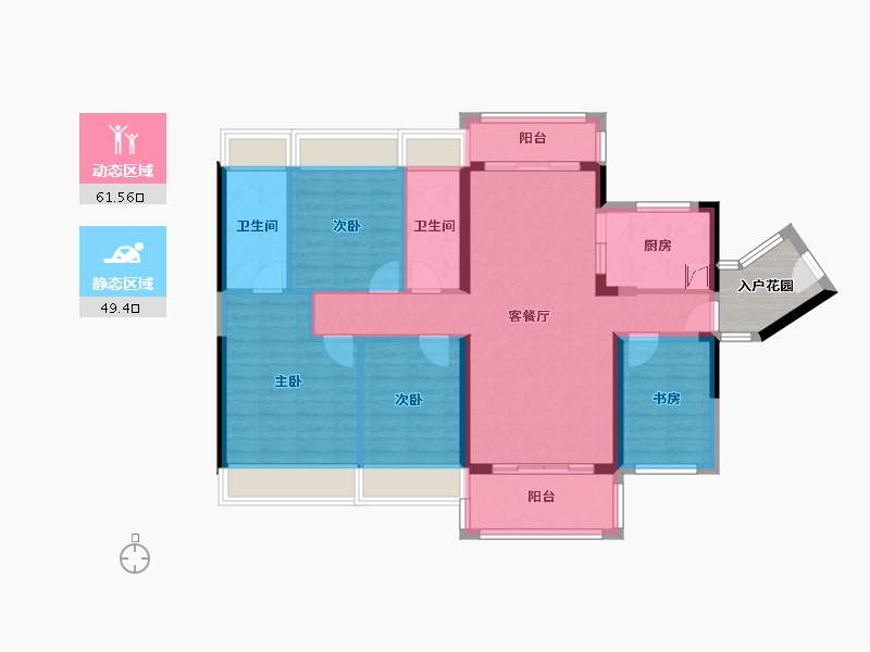 广东省-清远市-凤城郦都-103.56-户型库-动静分区