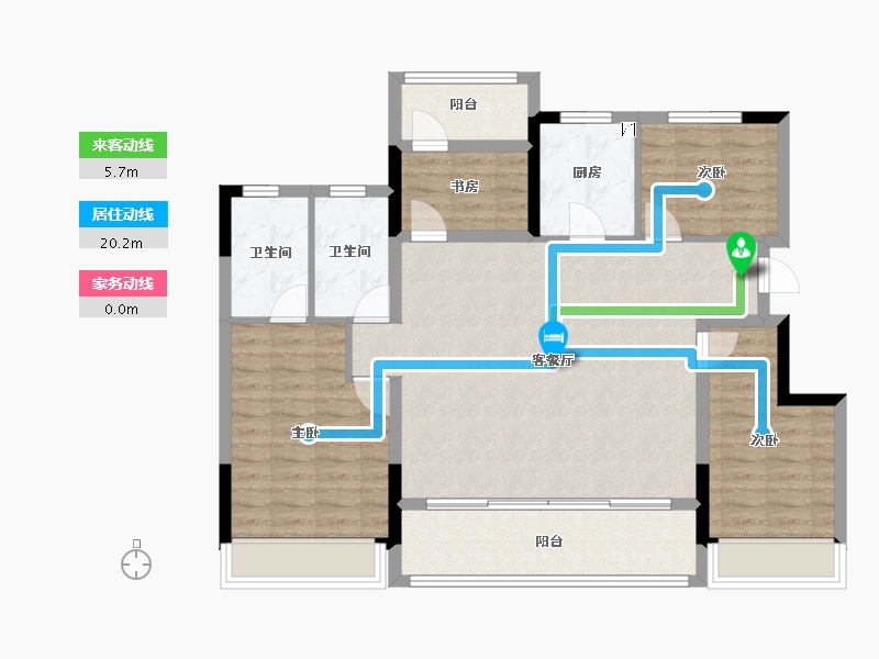 浙江省-台州市-新城东泰云樾风华-103.20-户型库-动静线