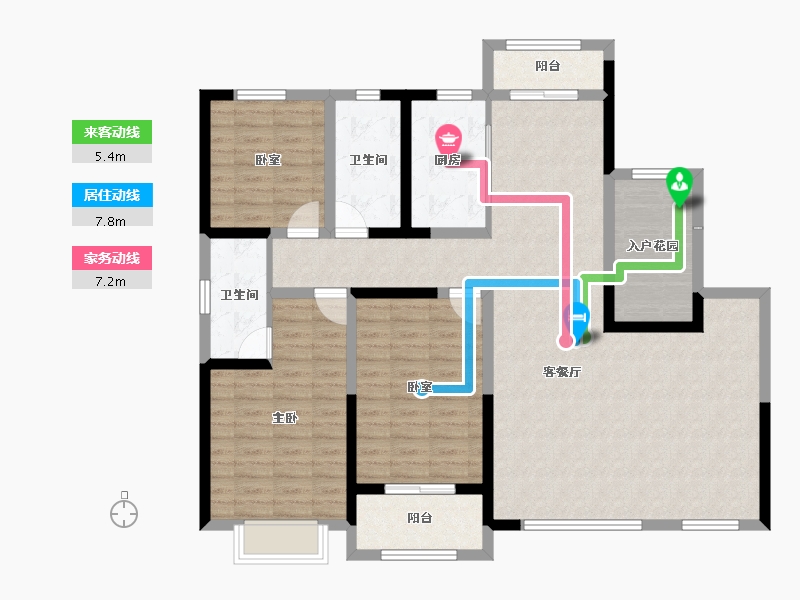 河北省-沧州市-正康开元一品-123.20-户型库-动静线