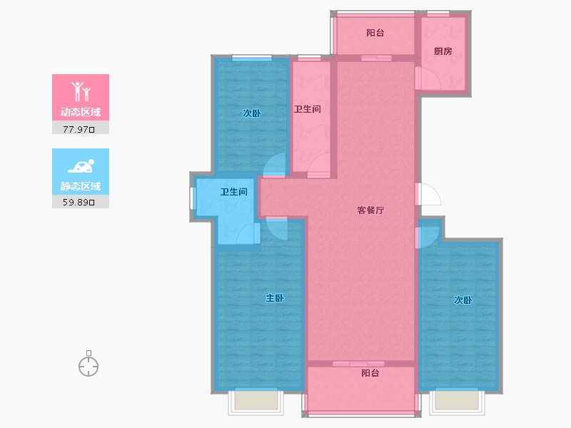 山东省-淄博市-舒香苑-123.00-户型库-动静分区