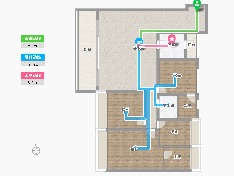 四川省-成都市-中港东湖壹号-131.63-户型库-动静线