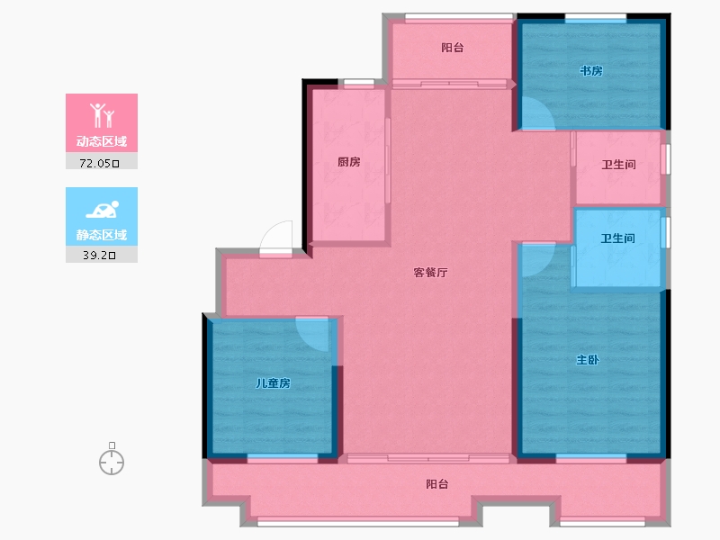 河北省-沧州市-中梁宏宇左岸风华-100.00-户型库-动静分区