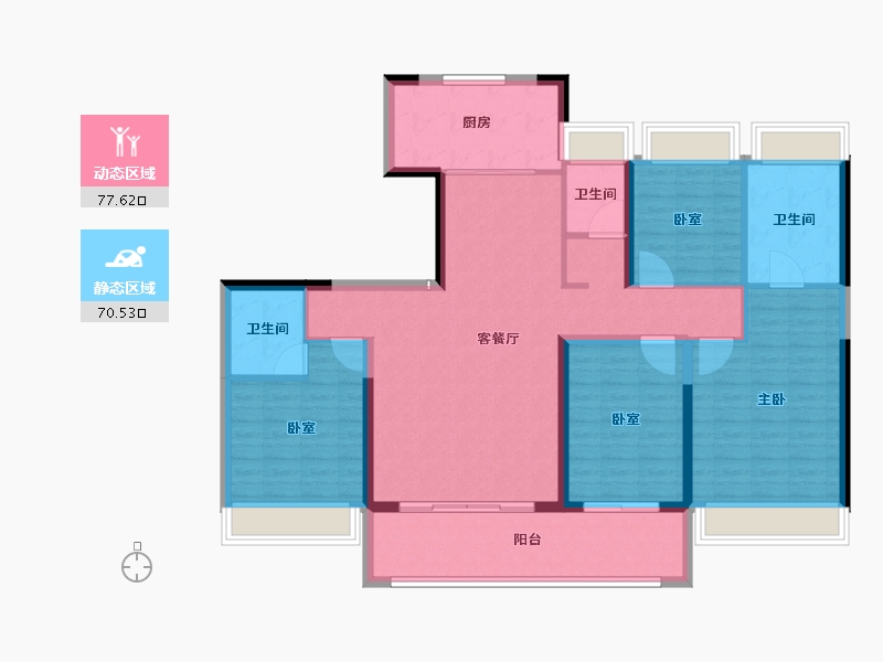 河南省-南阳市-南阳建业云境-134.40-户型库-动静分区