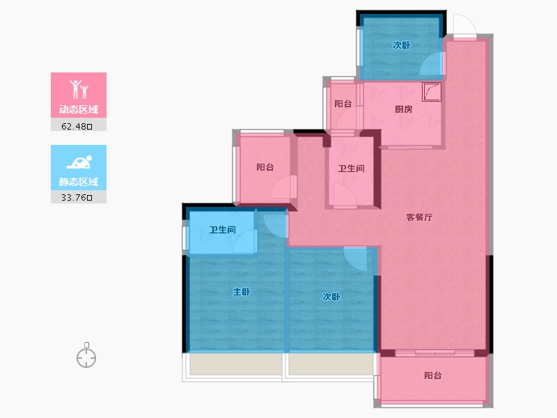 广东省-清远市-凤城郦都-85.17-户型库-动静分区