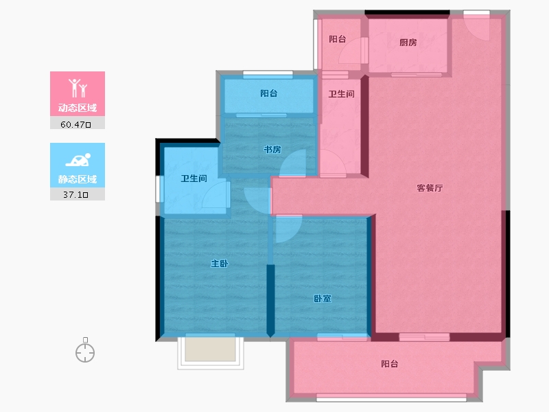 湖南省-郴州市-颐和星湾-87.21-户型库-动静分区