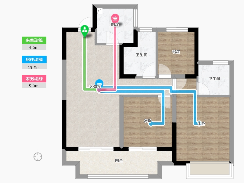 浙江省-台州市-新城东泰云樾风华-80.81-户型库-动静线