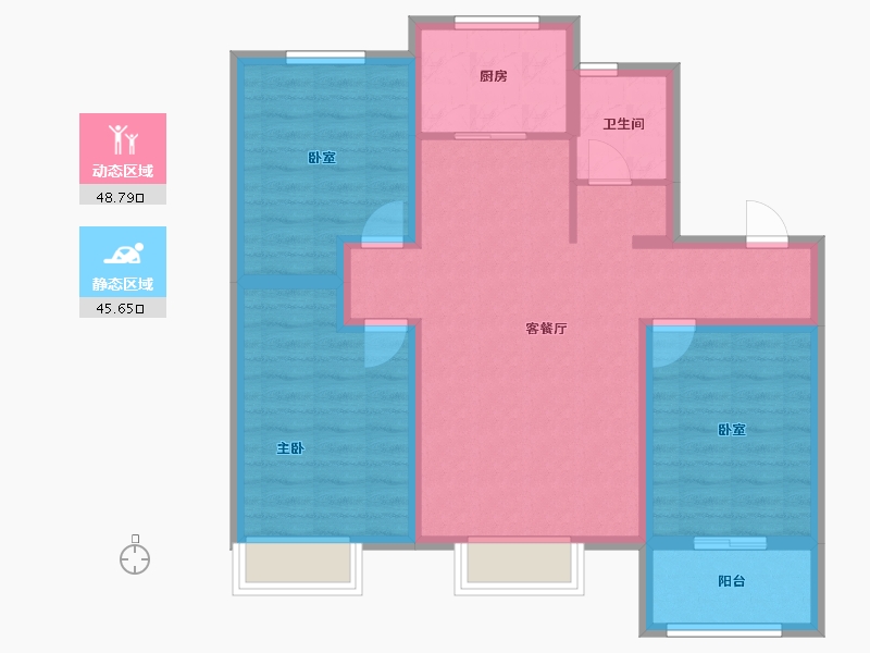 河北省-沧州市-奥莱领世郡-83.84-户型库-动静分区