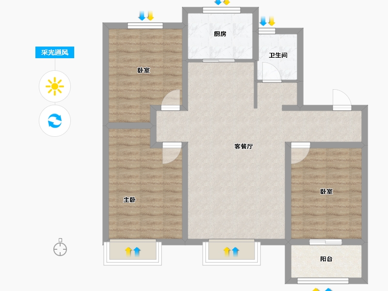 河北省-沧州市-奥莱领世郡-83.84-户型库-采光通风