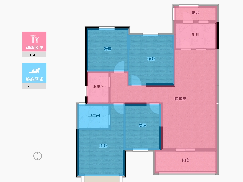 湖南省-郴州市-融华上品璟苑-102.74-户型库-动静分区