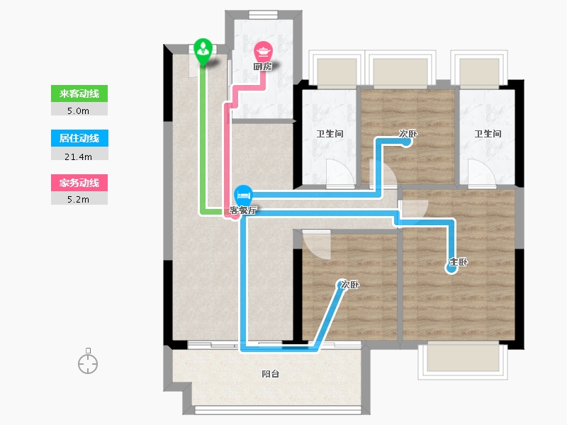 广东省-江门市-大悦城·新悦锦云-76.30-户型库-动静线