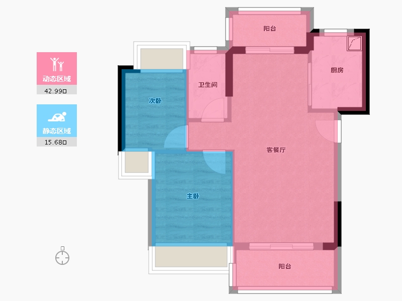 广东省-清远市-弘景嘉园-52.16-户型库-动静分区