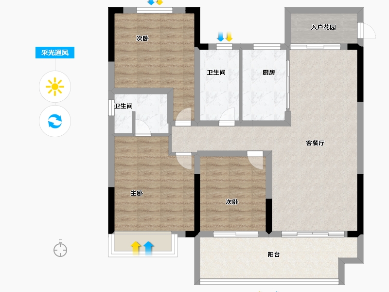 安徽省-铜陵市-万海力高澜山郡-94.39-户型库-采光通风