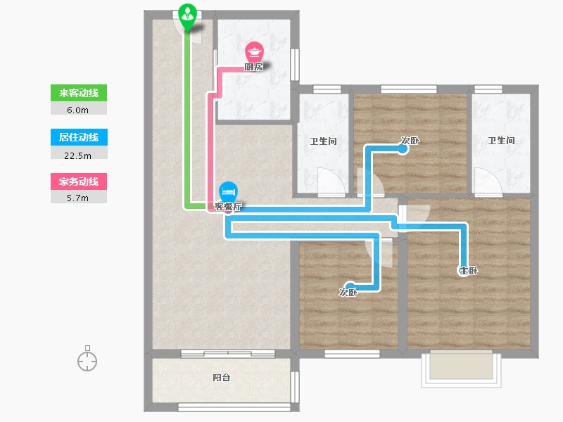 山东省-菏泽市-定陶区京投悦府小区-90.00-户型库-动静线