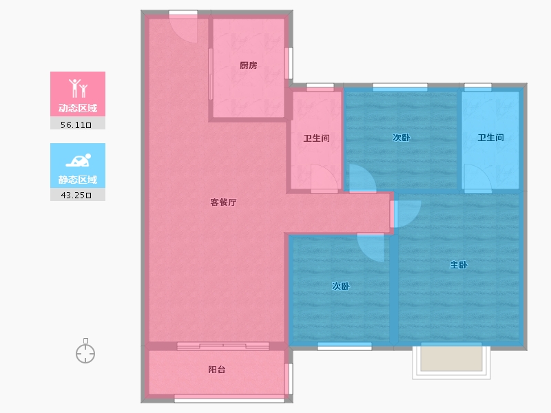 山东省-菏泽市-定陶区京投悦府小区-90.00-户型库-动静分区