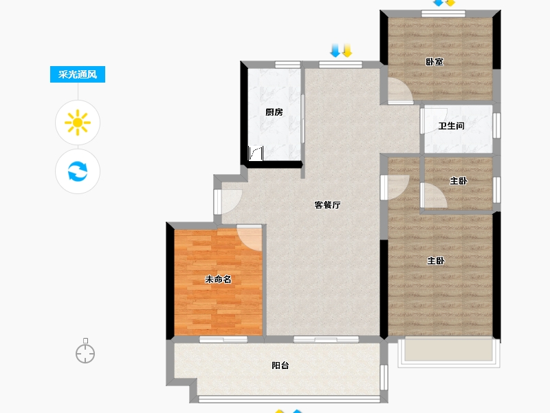 安徽省-阜阳市-碧桂园书香雅苑-100.00-户型库-采光通风