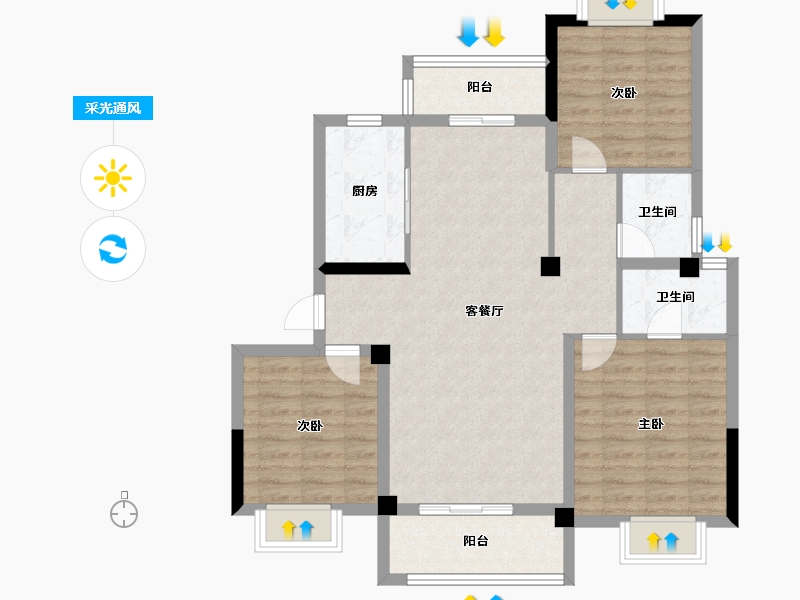 湖北省-武汉市-武汉中国健康谷-94.59-户型库-采光通风