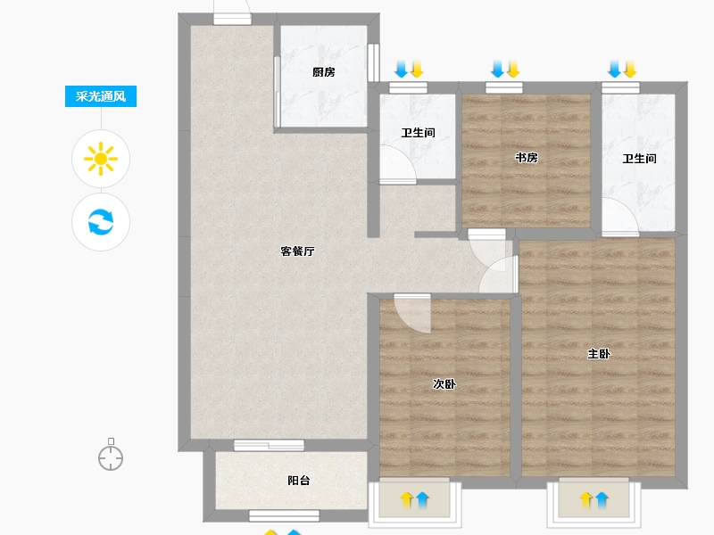 河北省-邢台市-皓顺茂-96.00-户型库-采光通风