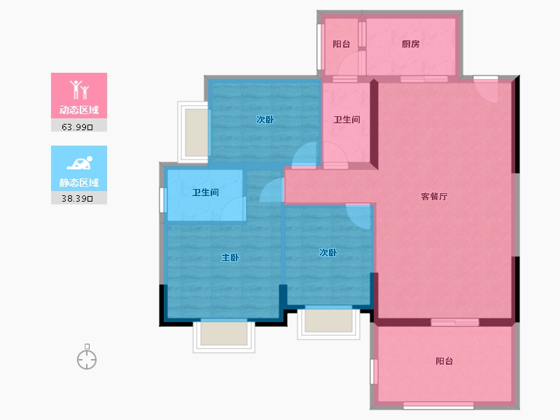 广东省-江门市-御凯名都-91.89-户型库-动静分区