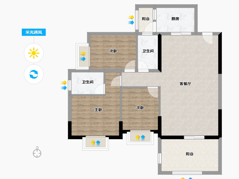 广东省-江门市-御凯名都-91.89-户型库-采光通风