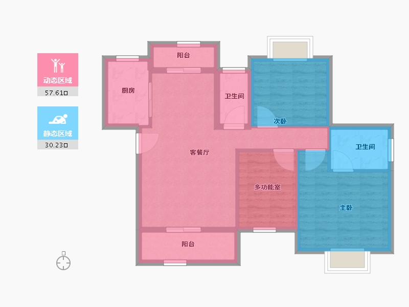 广东省-江门市-骏景湾领峰-78.47-户型库-动静分区