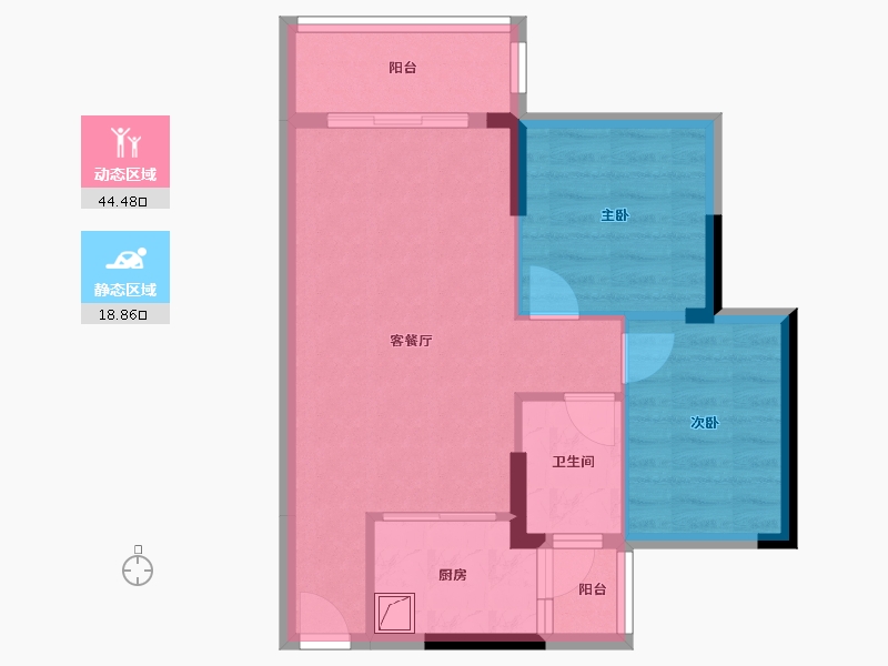 广东省-清远市-弘景嘉园-56.18-户型库-动静分区