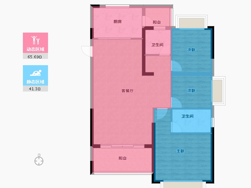 广东省-江门市-江门恒大悦珑湾-96.87-户型库-动静分区