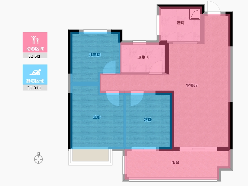 安徽省-芜湖市-高速东方御府-73.00-户型库-动静分区