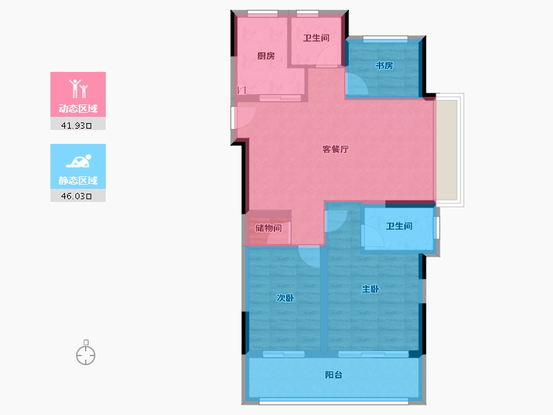 浙江省-台州市-荣安棠樾-78.41-户型库-动静分区