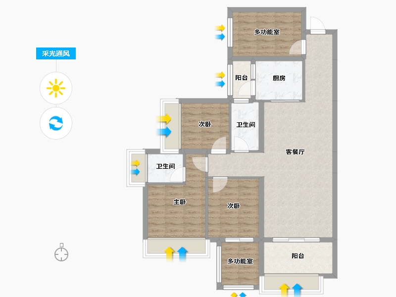 湖南省-衡阳市-耒阳合新中新城-107.77-户型库-采光通风