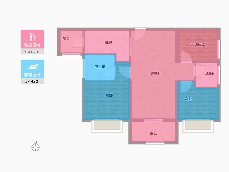 广东省-江门市-骏景湾领峰-77.33-户型库-动静分区