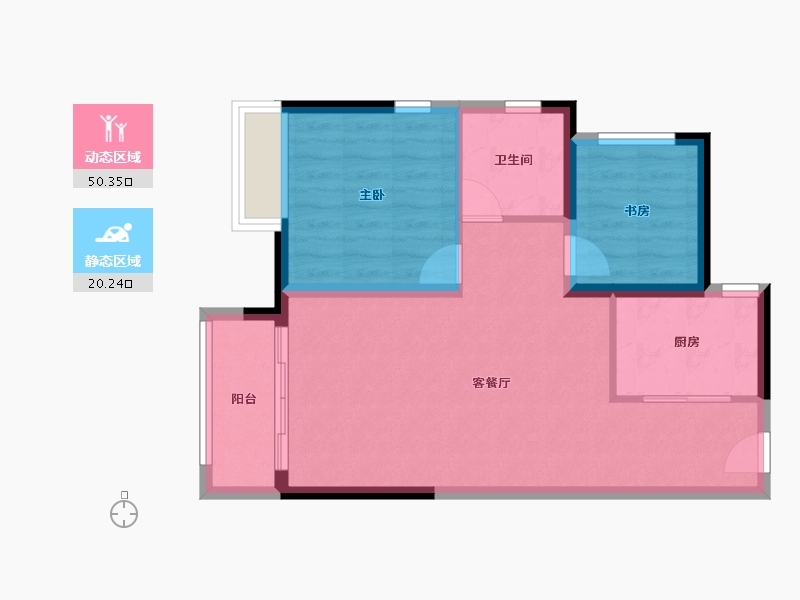 广东省-江门市-融创潭江首府-63.57-户型库-动静分区