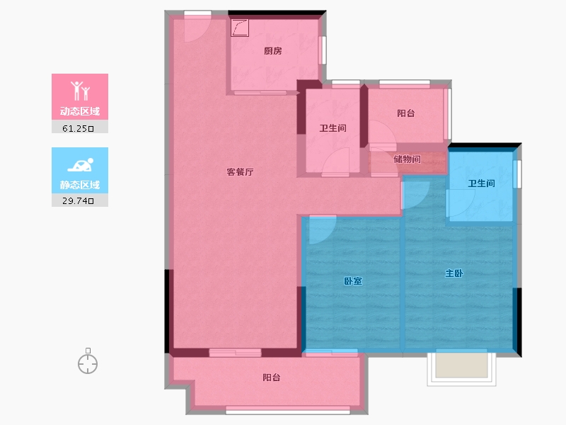 广东省-江门市-海伦堡·玖悦澜湾-81.00-户型库-动静分区