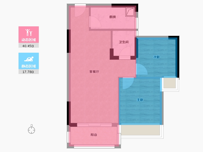 广东省-清远市-弘景嘉园-51.73-户型库-动静分区