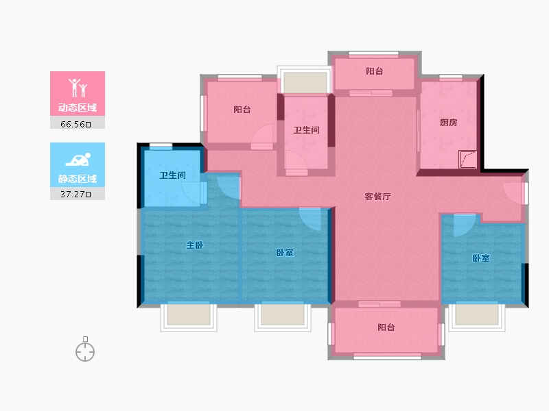 广东省-江门市-江门碧桂园凤凰城-91.54-户型库-动静分区